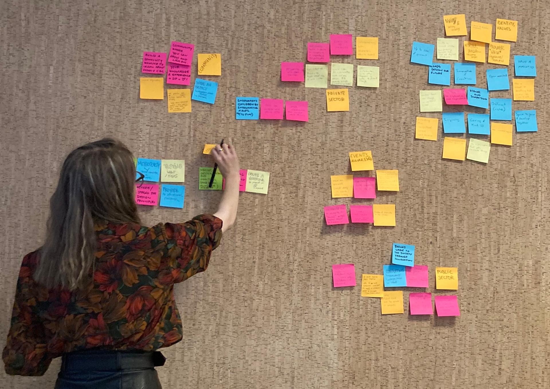 Woman with post-its